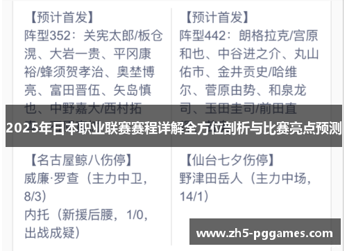 2025年日本职业联赛赛程详解全方位剖析与比赛亮点预测