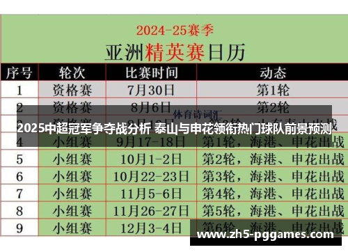2025中超冠军争夺战分析 泰山与申花领衔热门球队前景预测